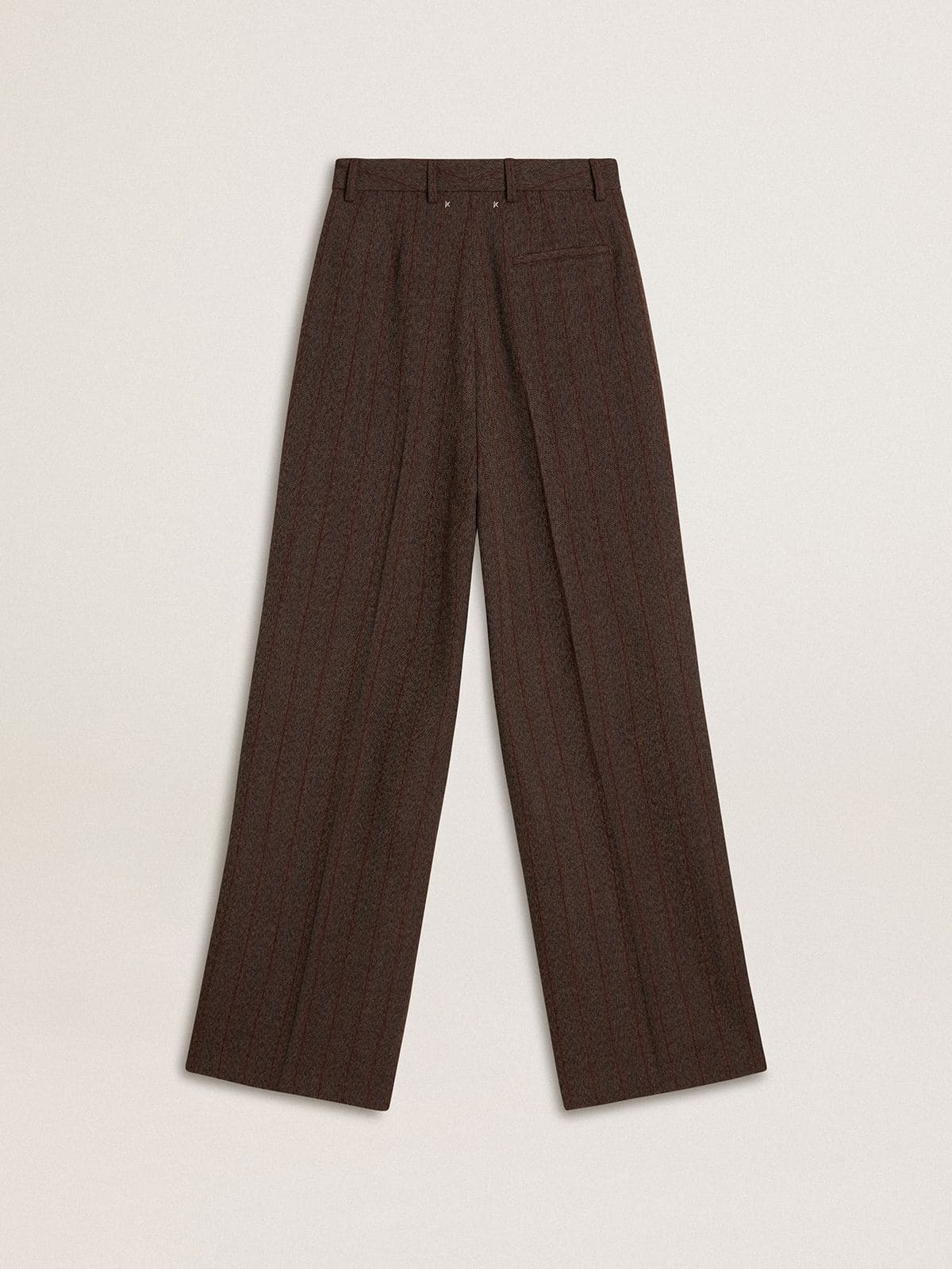 Women's brown virgin wool pants - 6