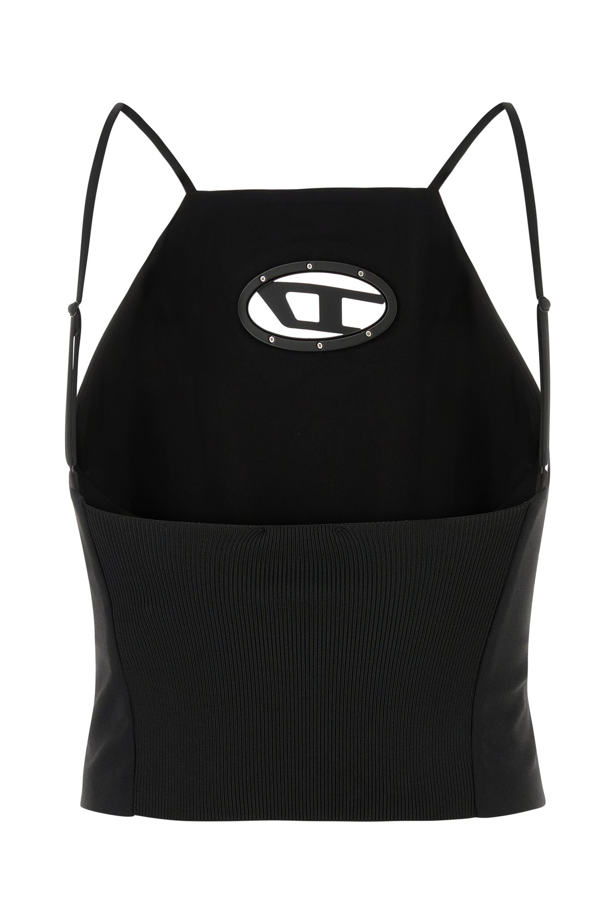 Black stretch polyester blend T-Wilit top - 2