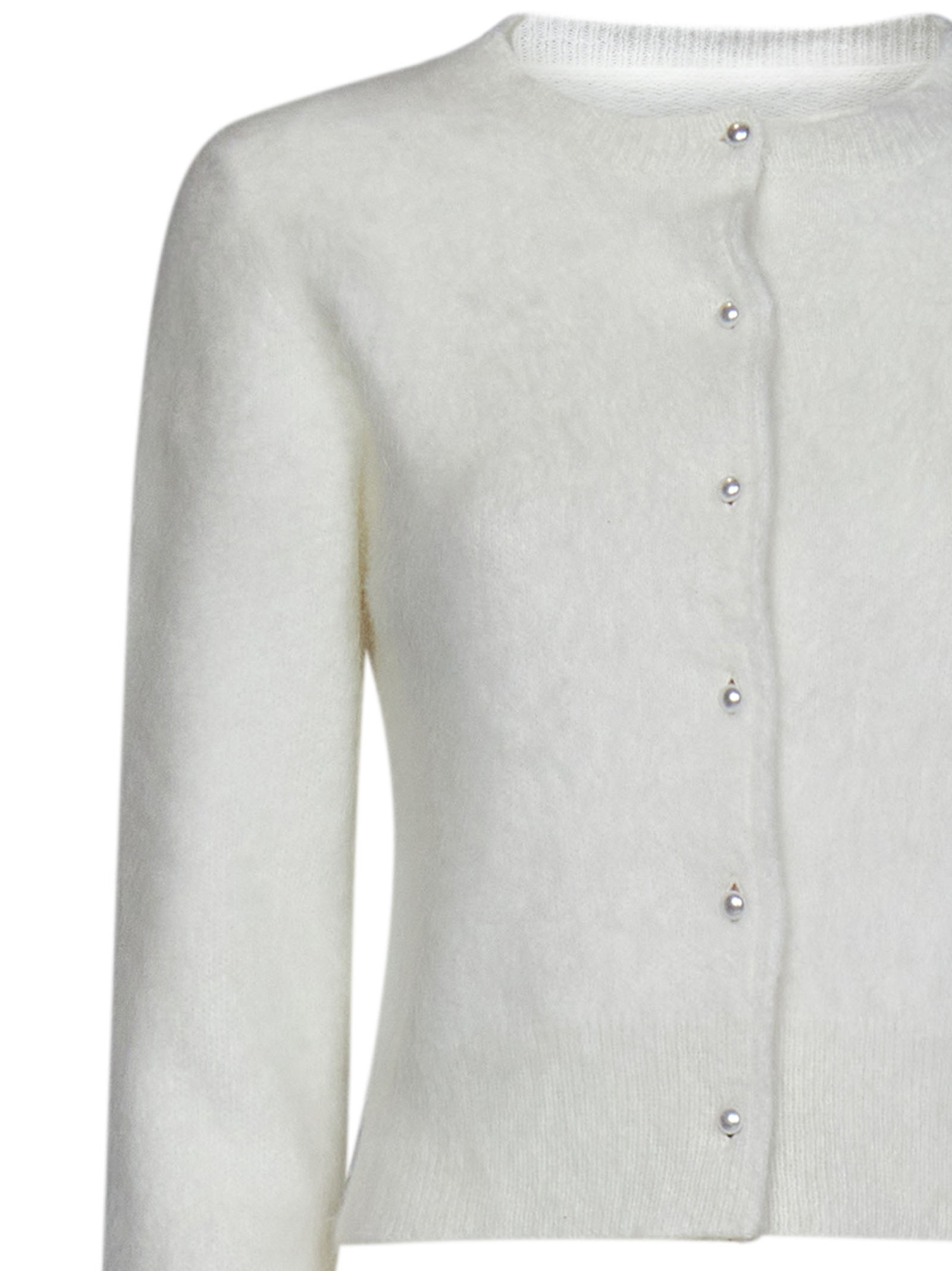 Maison Margiela Off-white angora wool and nylon blend cropped