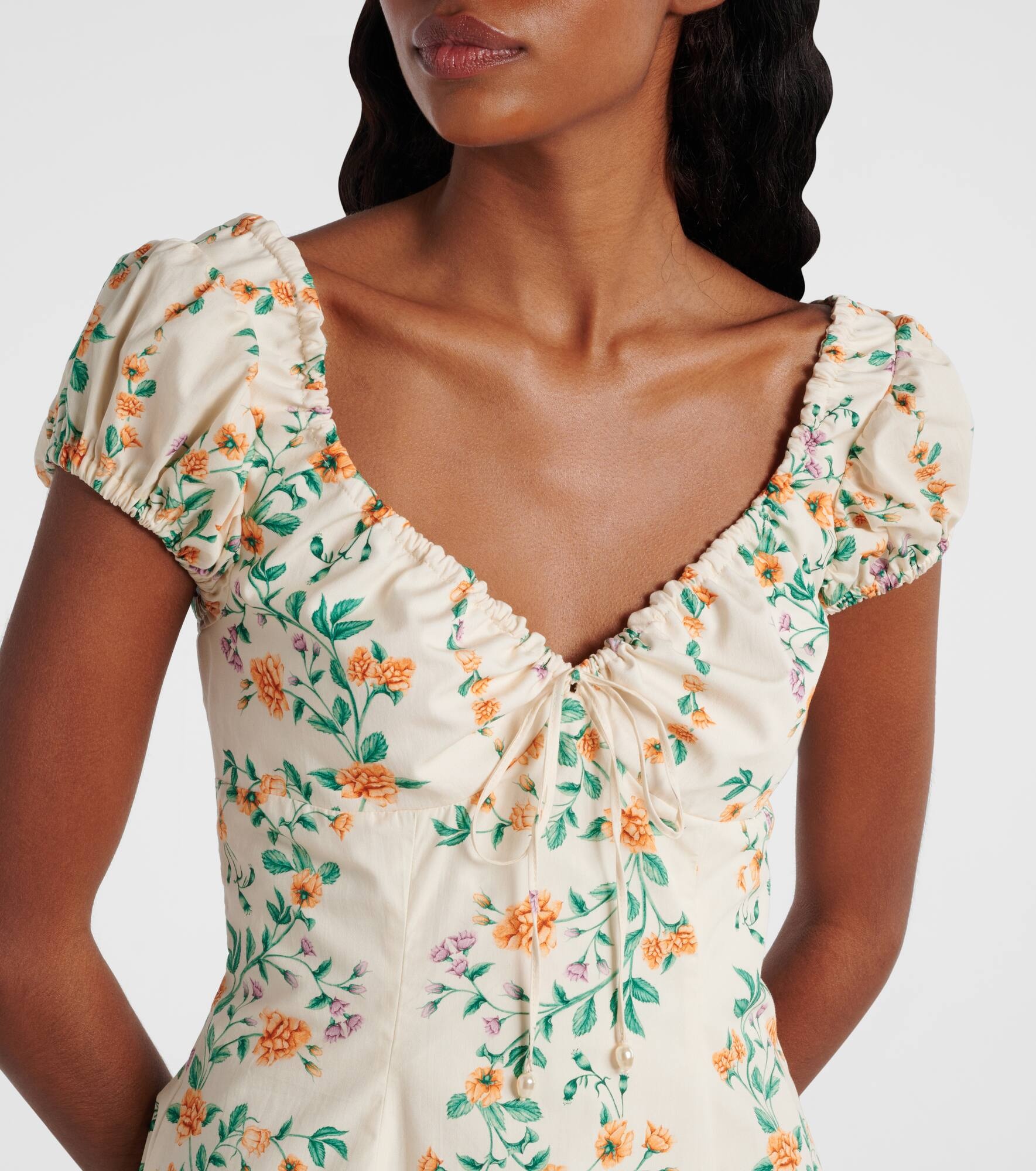 Mati floral cotton poplin minidress - 4