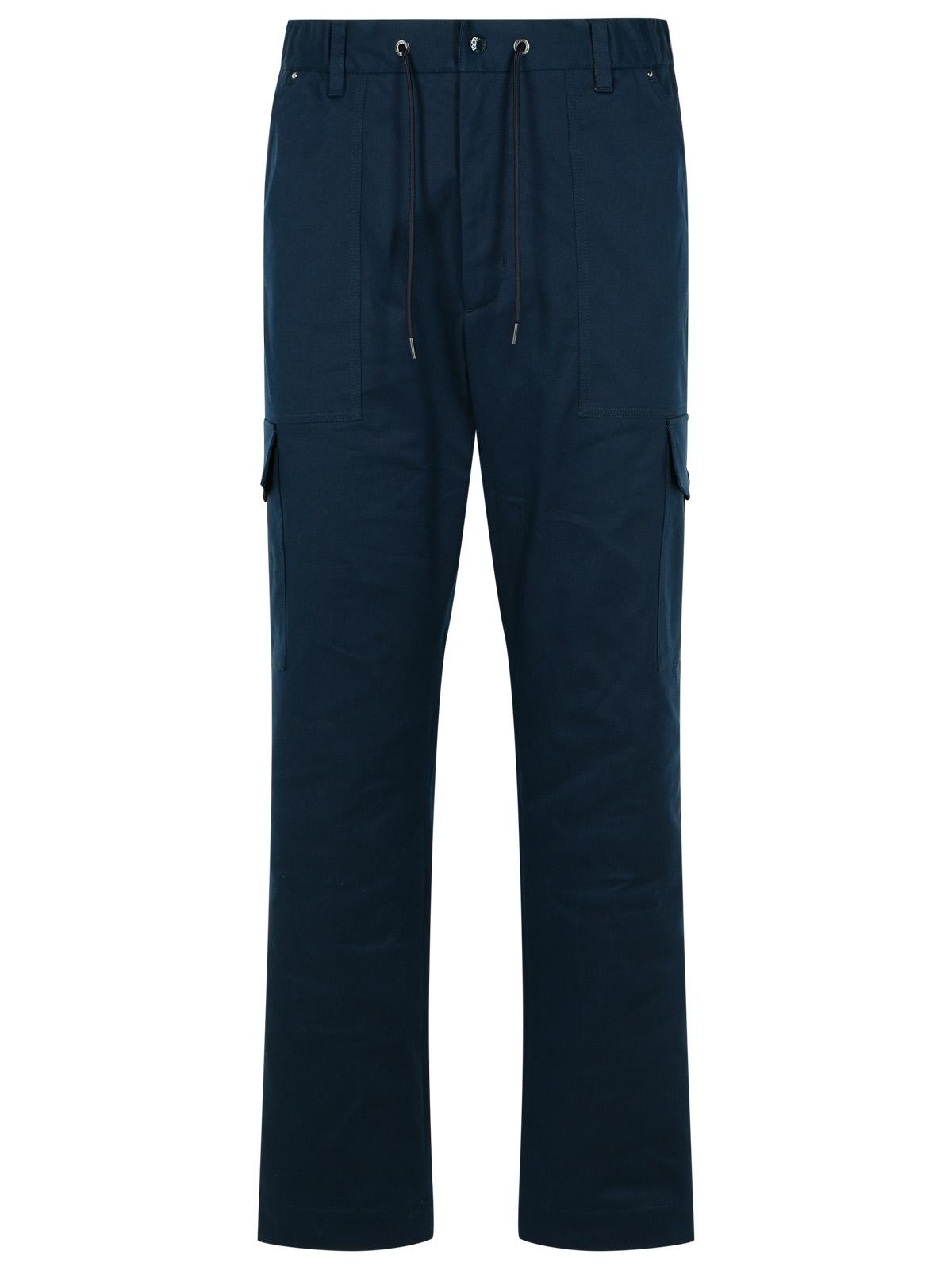 Moncler 'Cargo' Navy Cotton Pants Men - 1