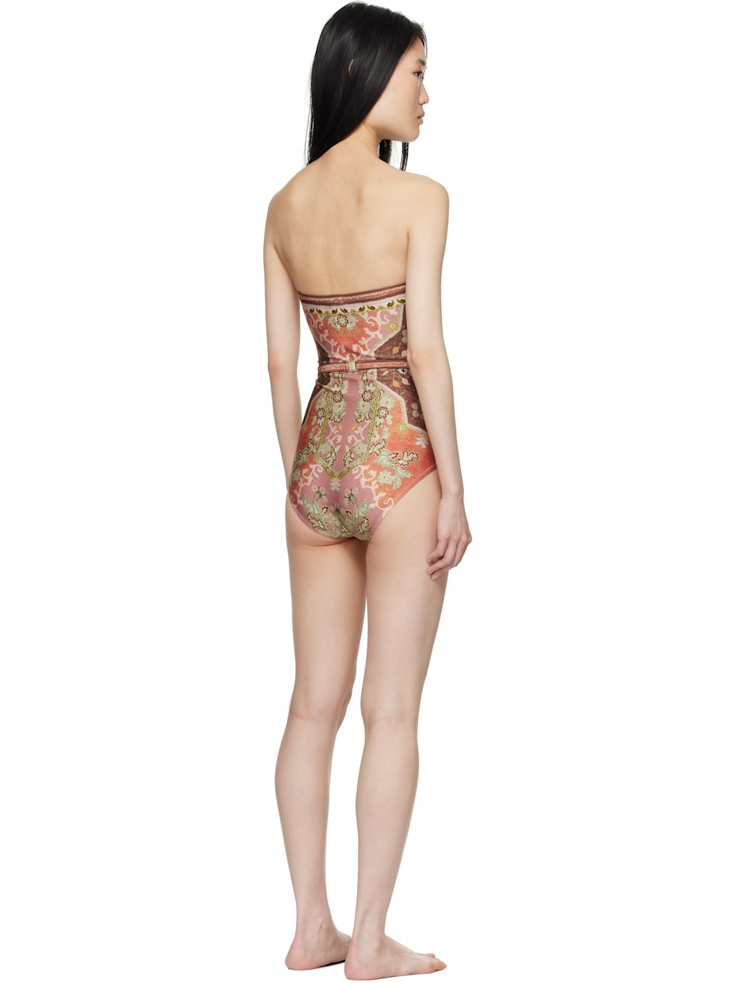 Zimmermann Multicolor Wylie Belted Bandeau Swimsuit | ssense