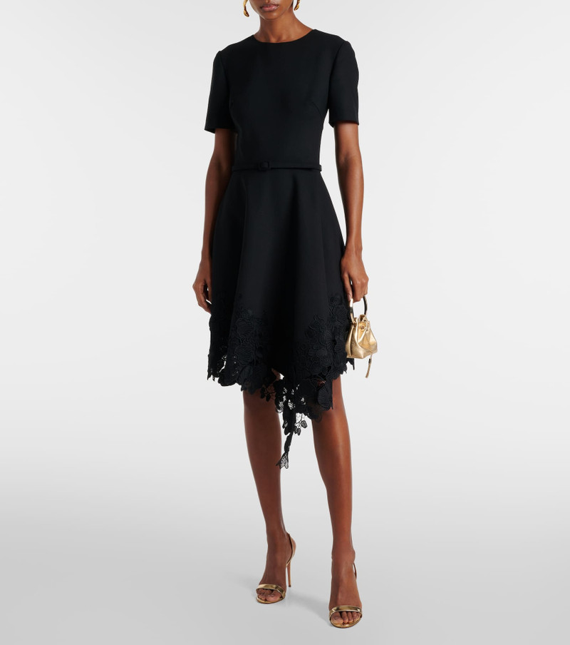 Oscar de la Renta Asymmetric wool-blend midi dress outlook