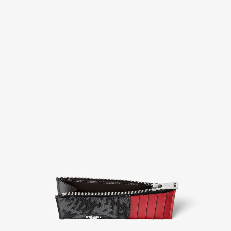Fendi Shadow Card Holder Black and red leather card holder 3