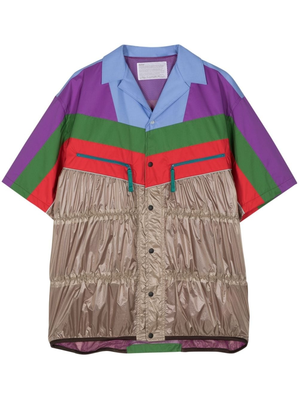 drapped colour-block shirt - 1