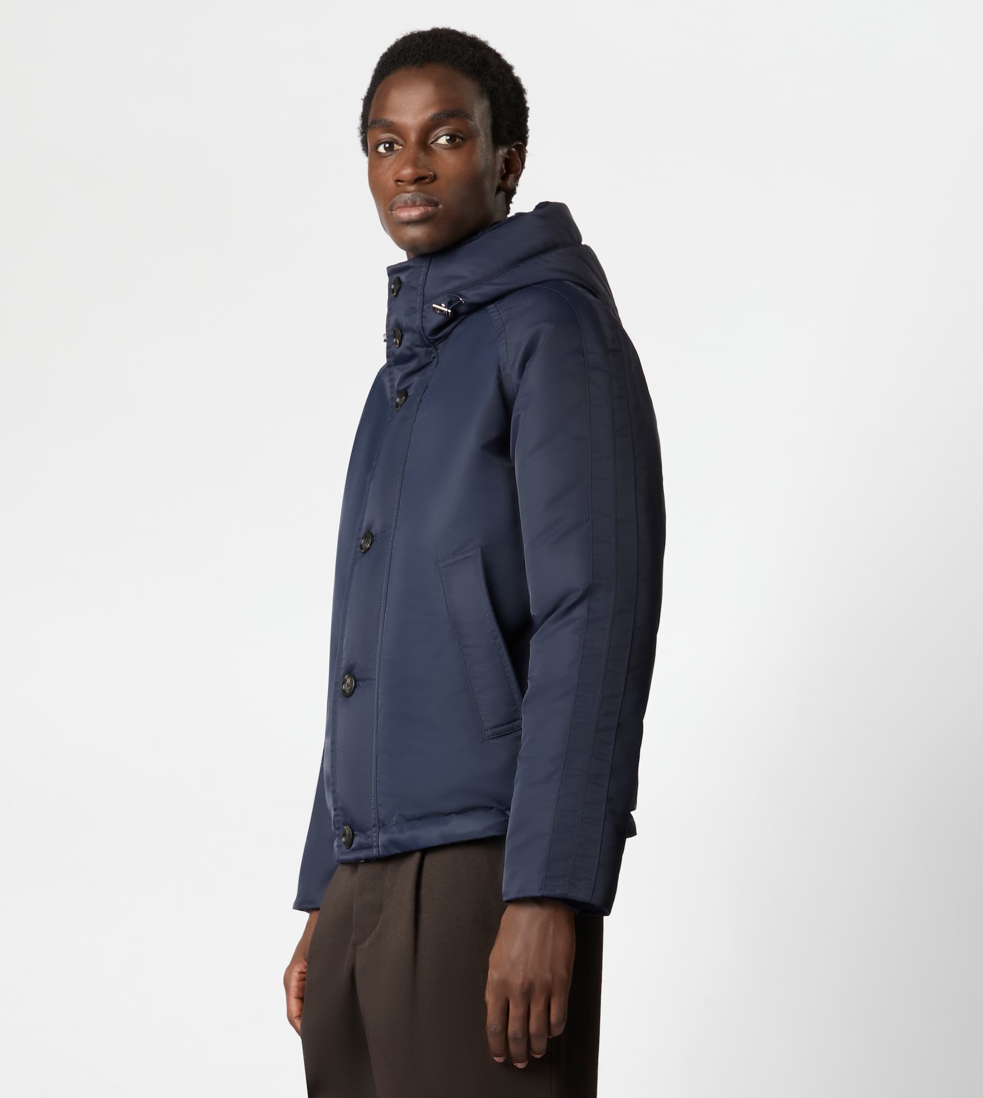 HOODED DOWN JACKET - BLUE - 3