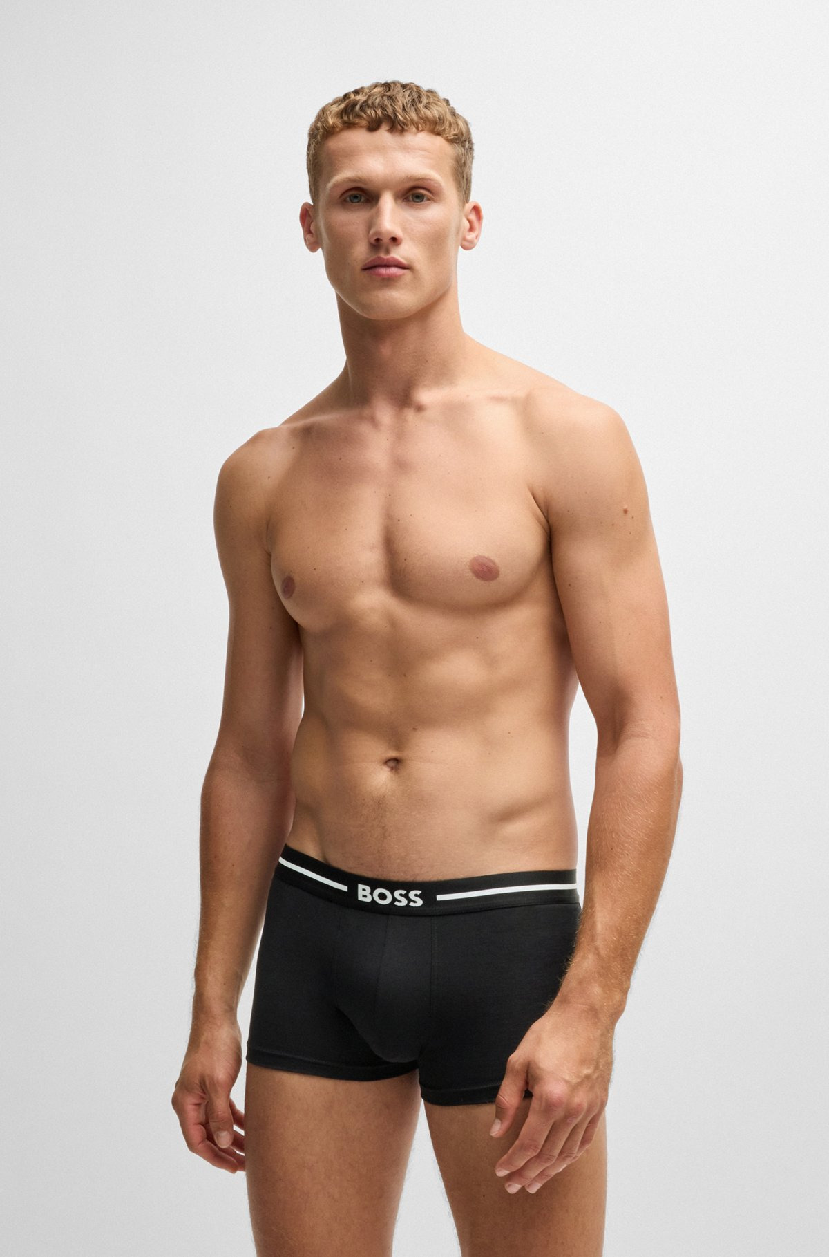 THREE-PACK OF STRETCH-COTTON TRUNKS WITH LOGO WAISTBANDS - 2
