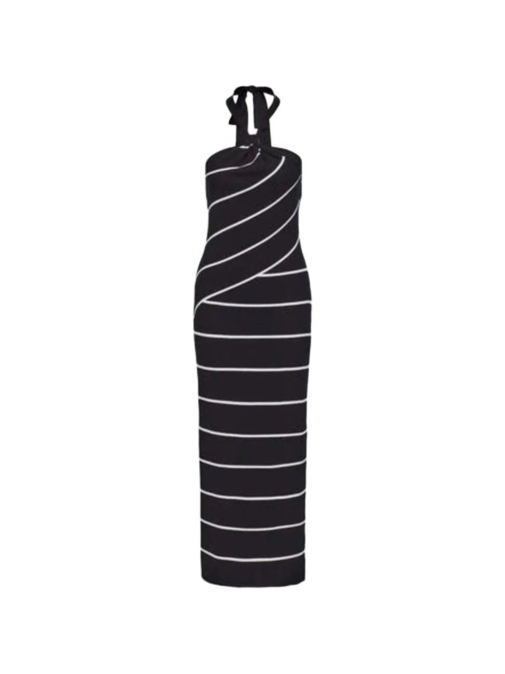 Lonesome stripe-pattern halterneck cotton midi dress - 1