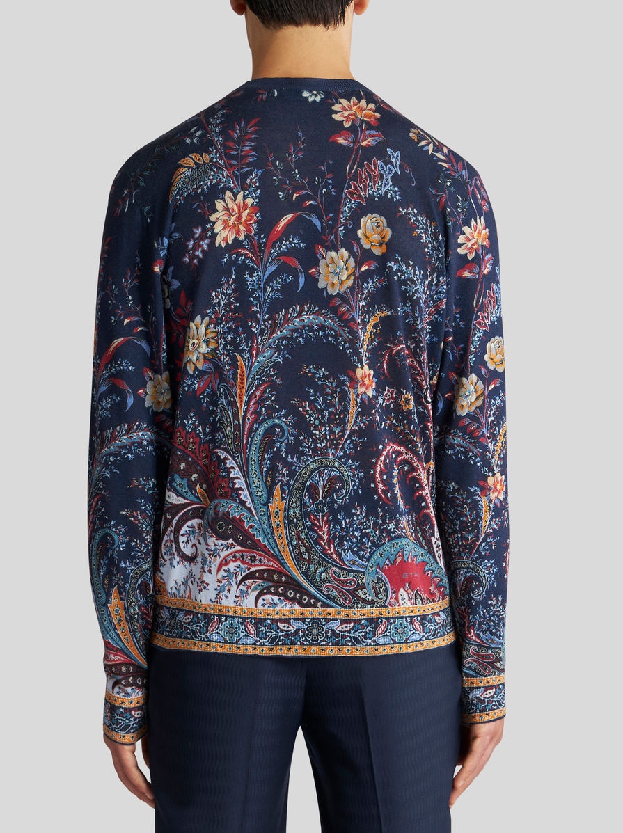 FLORAL PAISLEY SILK AND CASHMERE SWEATER - 5