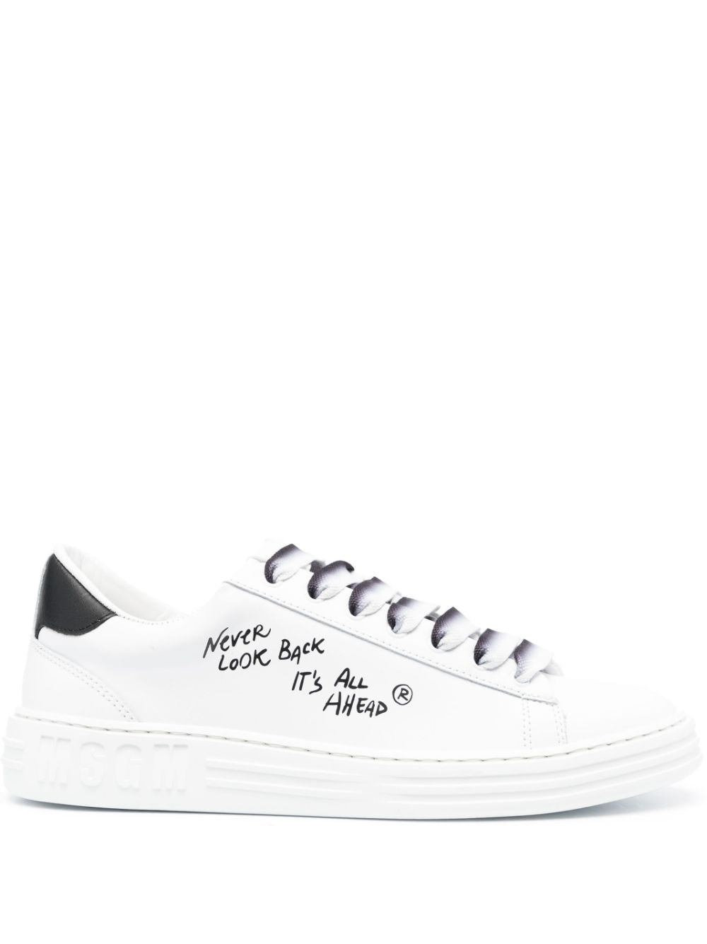 text-print low-top sneakers - 1