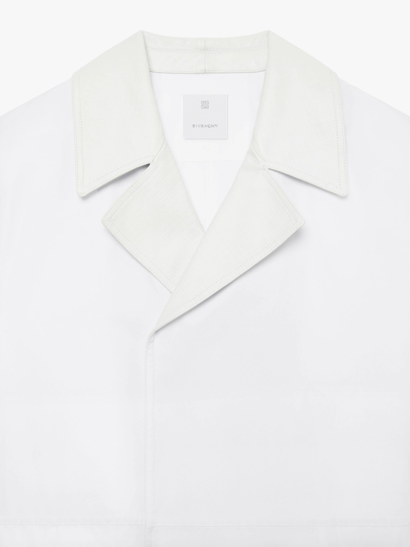 TRENCH COAT IN COTTON WITH COLLAR IN 4G LEATHER 5