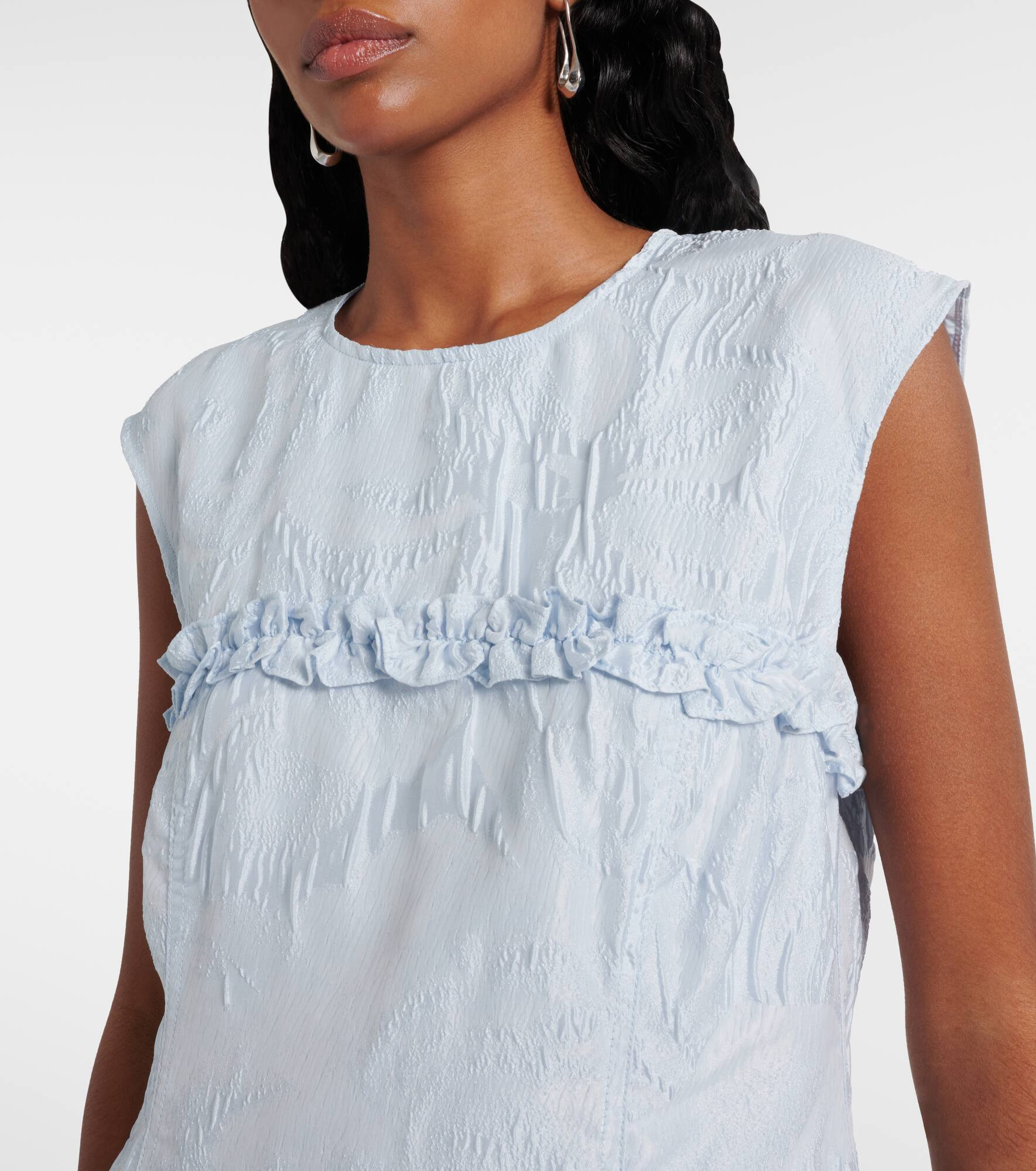 Ruffled jacquard minidress - 4