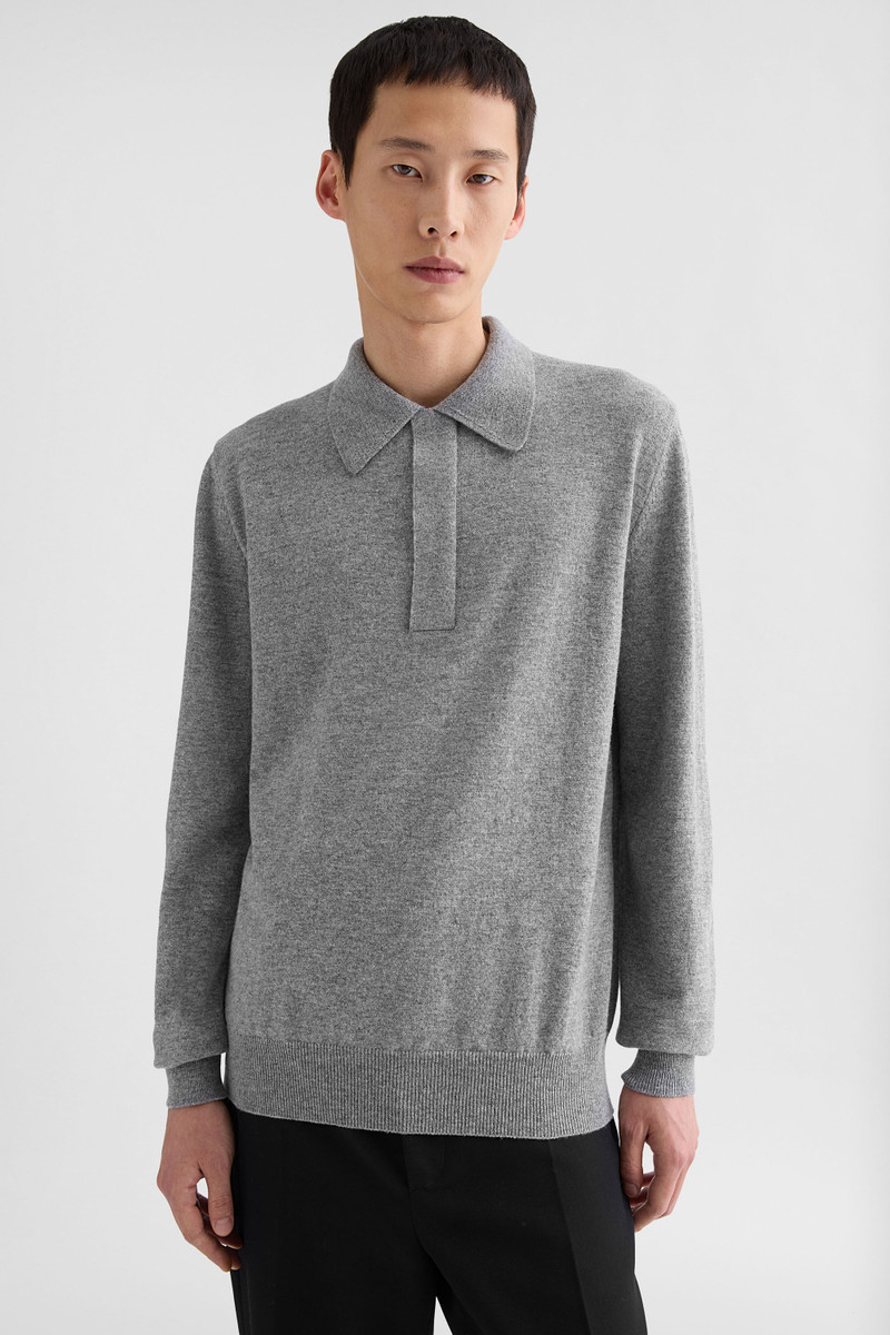 Lightweight Wool Polo Sweater 4