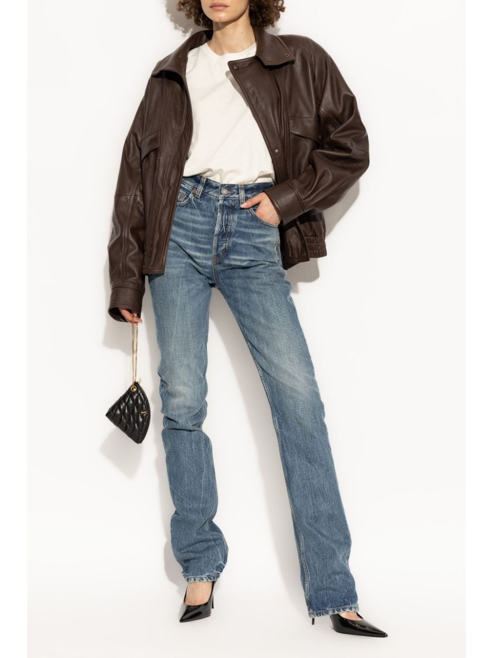 logo-patch straight jeans - 2