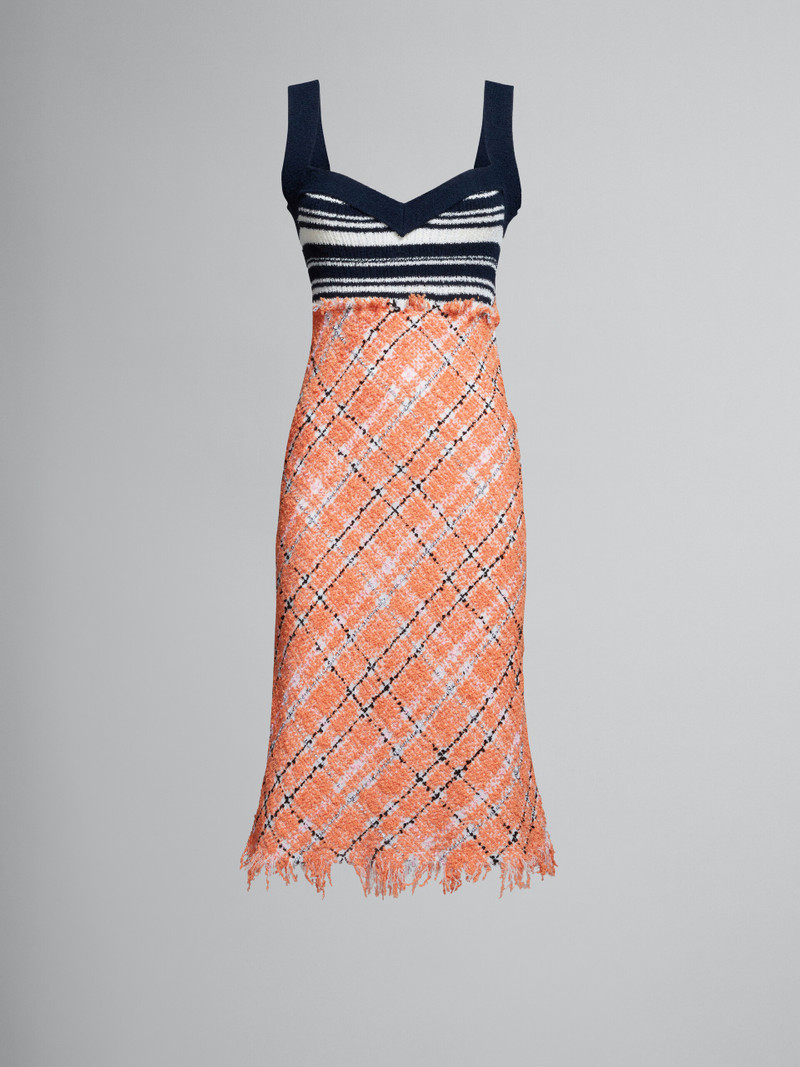 COTTON TWEED DRESS WITH KNITTED TOP 1