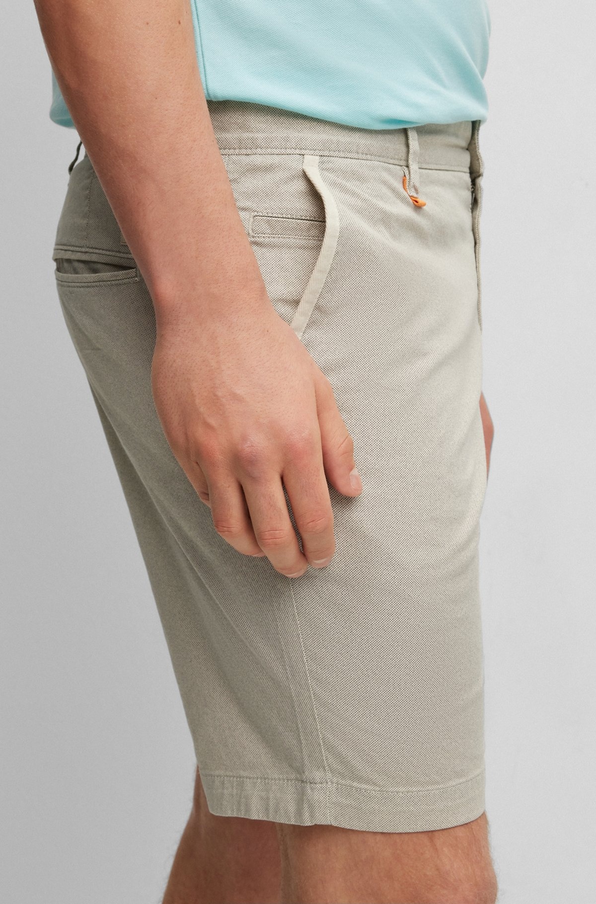 SLIM-FIT SHORTS IN PRINTED STRETCH-COTTON TWILL - 5