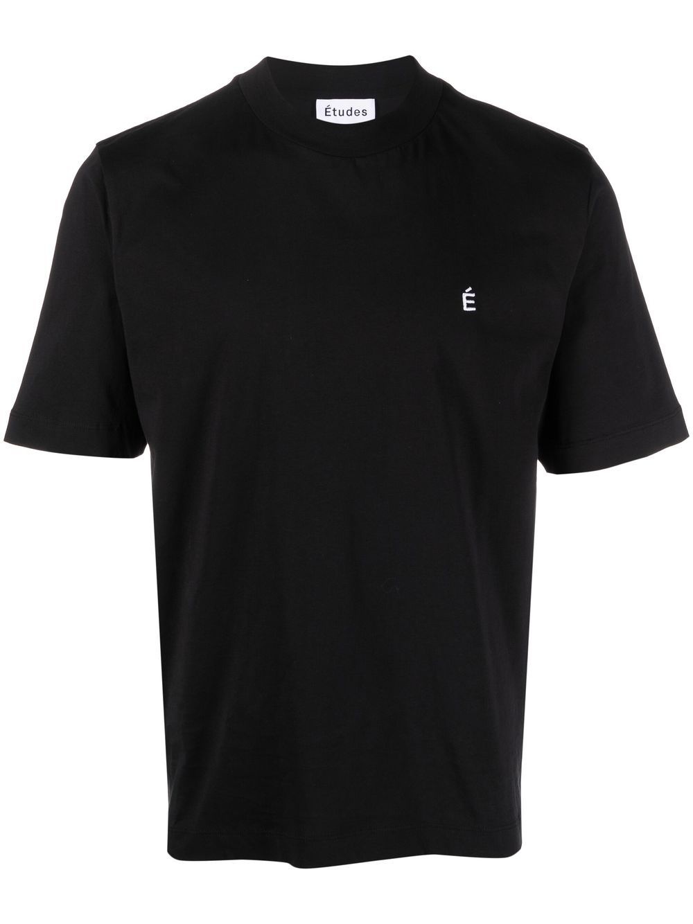 logo-embroidered organic cotton T-shirt - 1