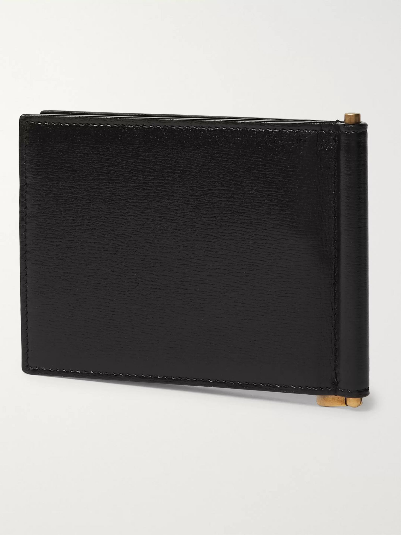 Logo-Appliquéd Leather Billfold Wallet with Money Clip Black - 2