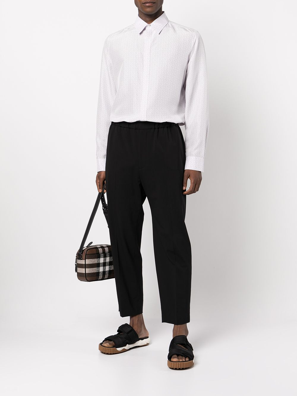 FF-print silk long-sleeve shirt - 2