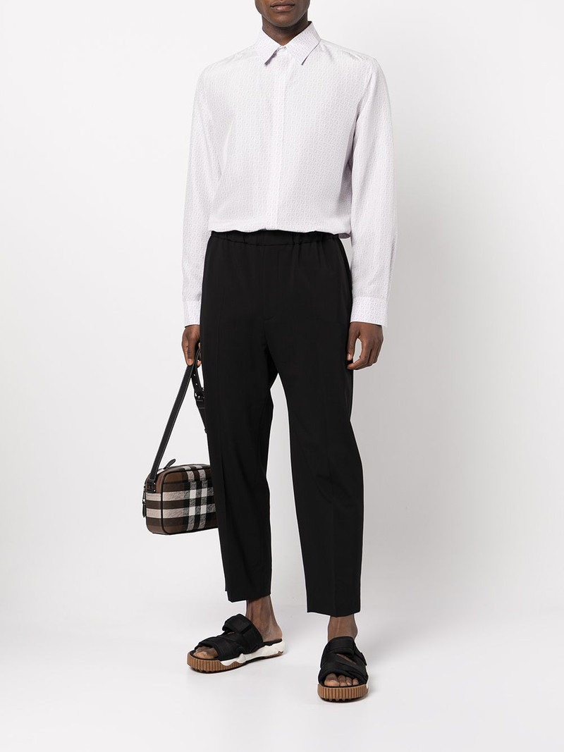 FENDI FF-print silk long-sleeve shirt outlook