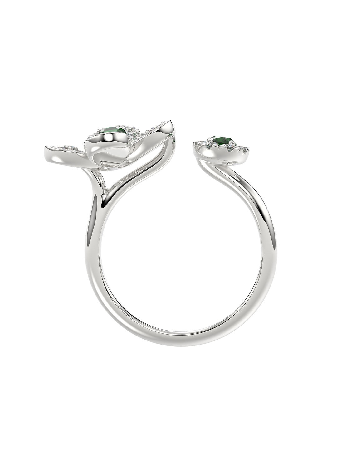 FLORAL WHITE GOLD RING - 2