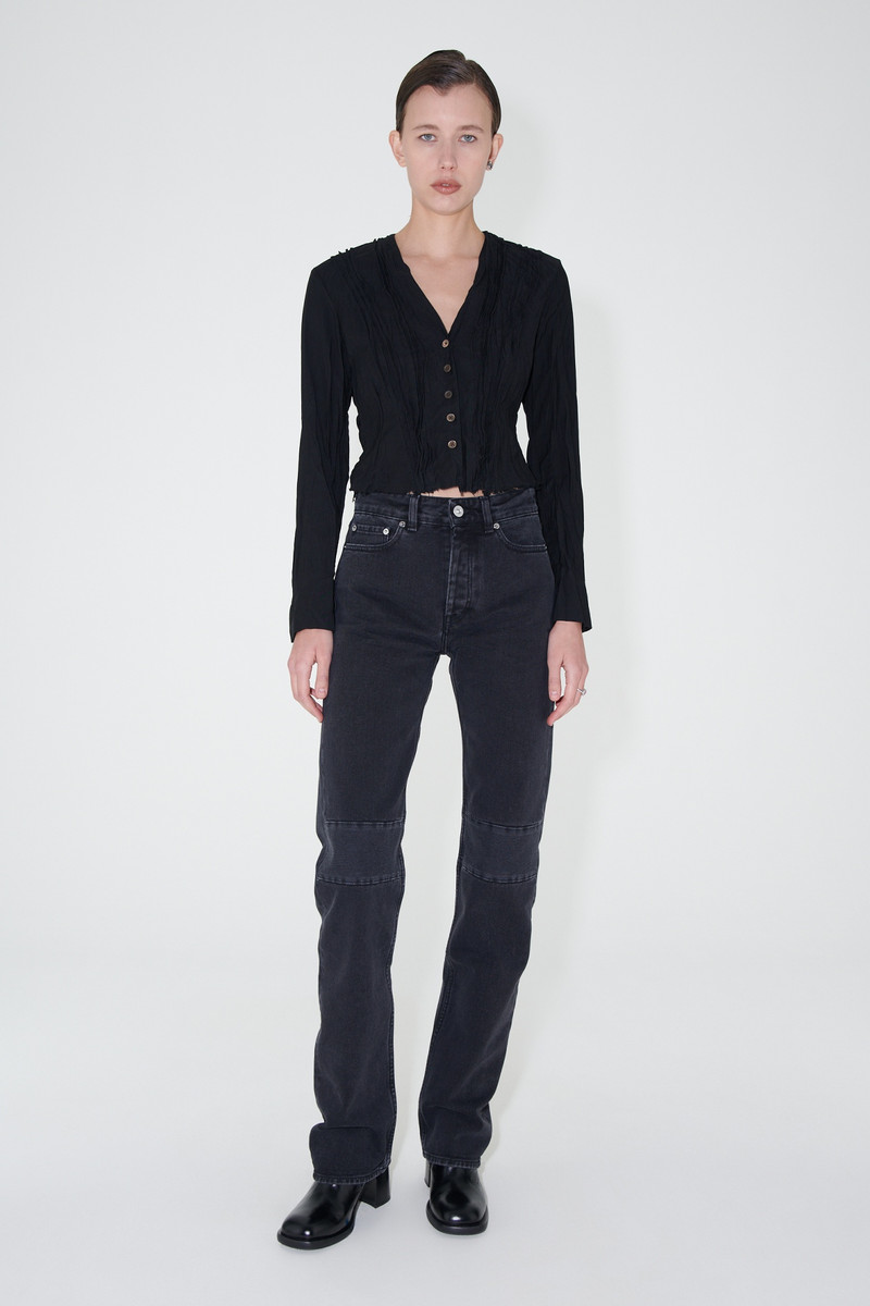 Our Legacy Extended Linear Cut Washed Black Denim outlook