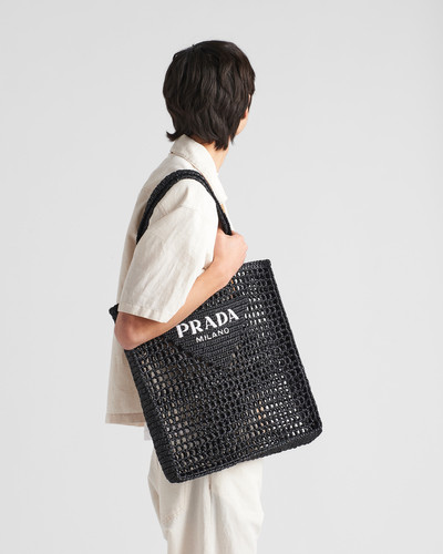 Prada Crochet tote bag with logo outlook