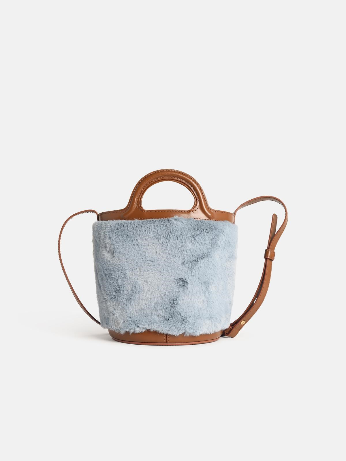 'TROPICALIA' TWO-TONE LEATHER BLEND BAG - 3
