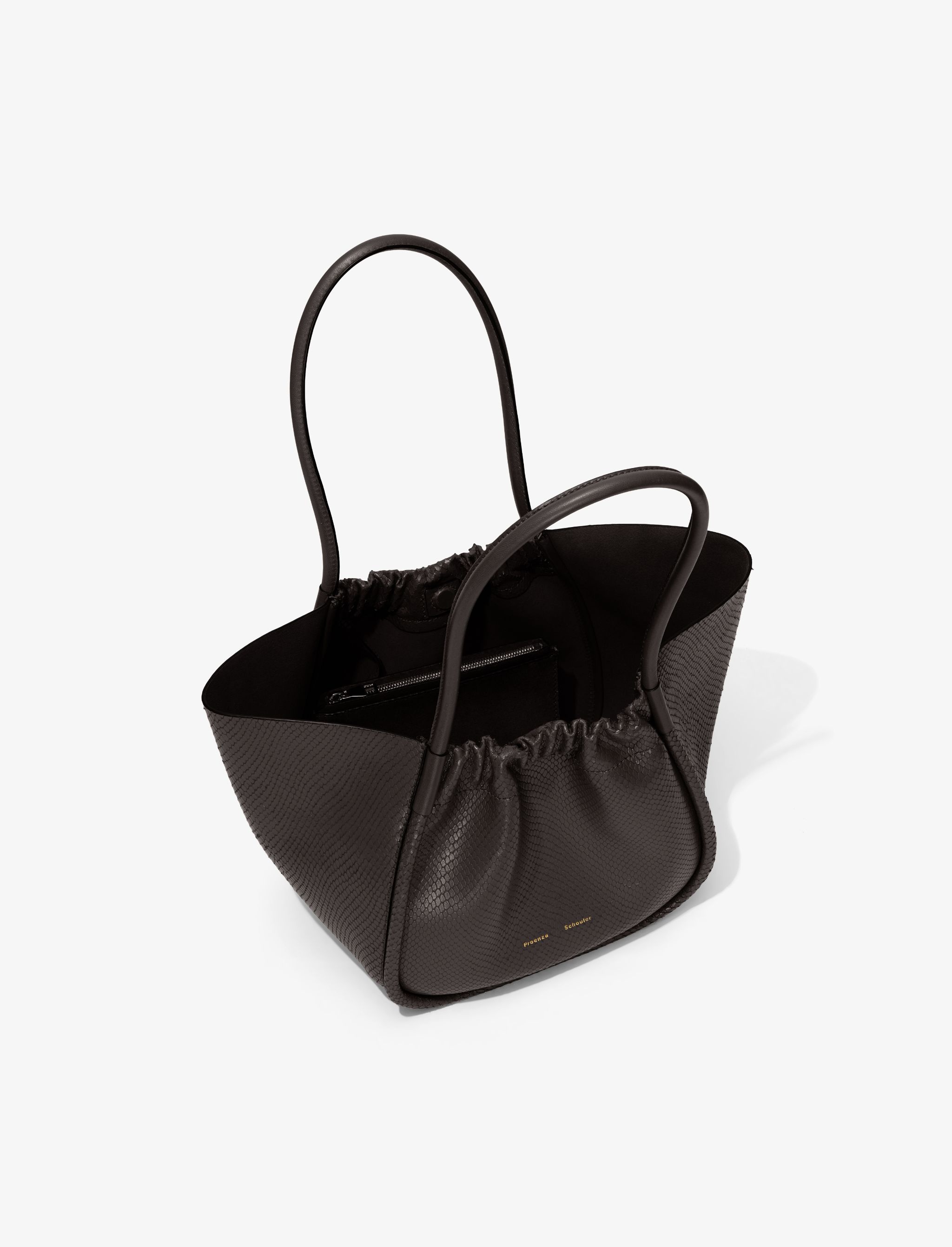 Carved Python Large Ruched Tote - 5