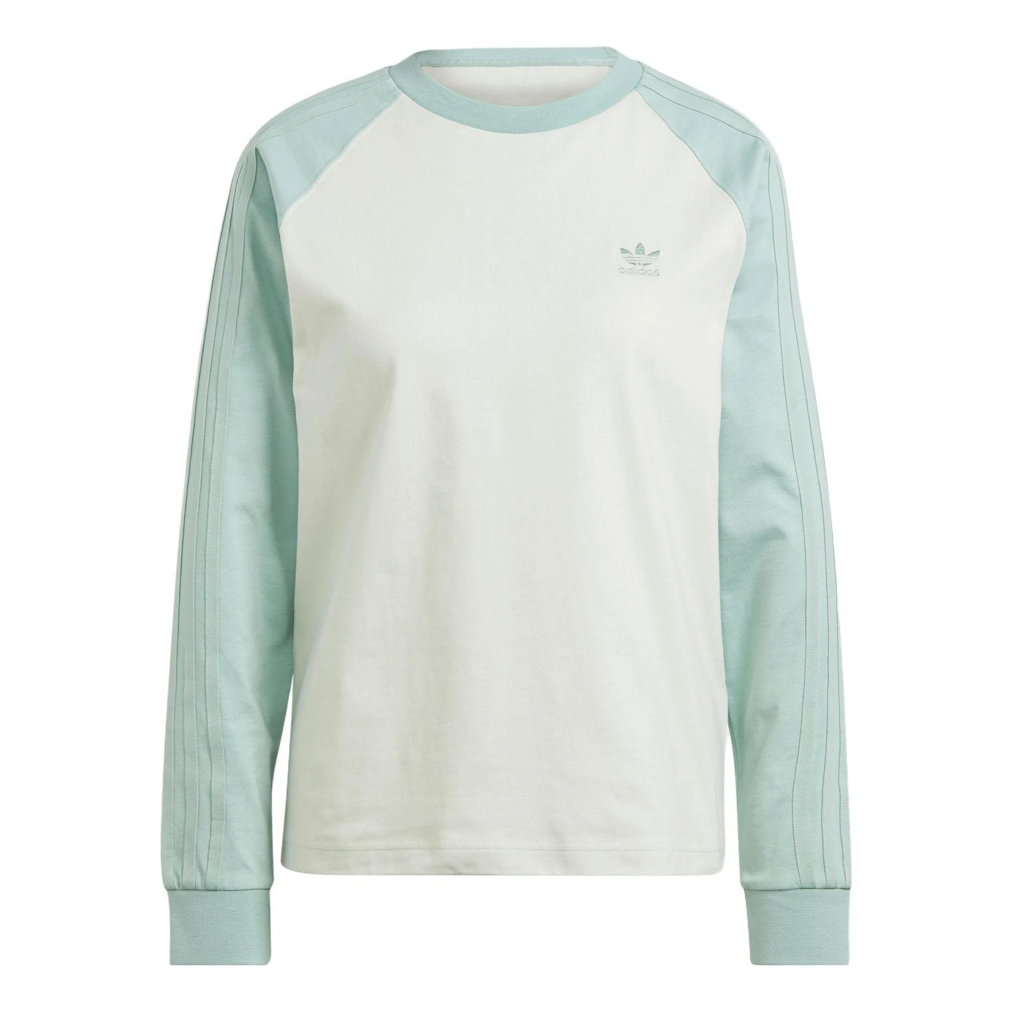 (WMNS) adidas originals Long Sleeve T-Shirt 'White Green' IN4136 - 1