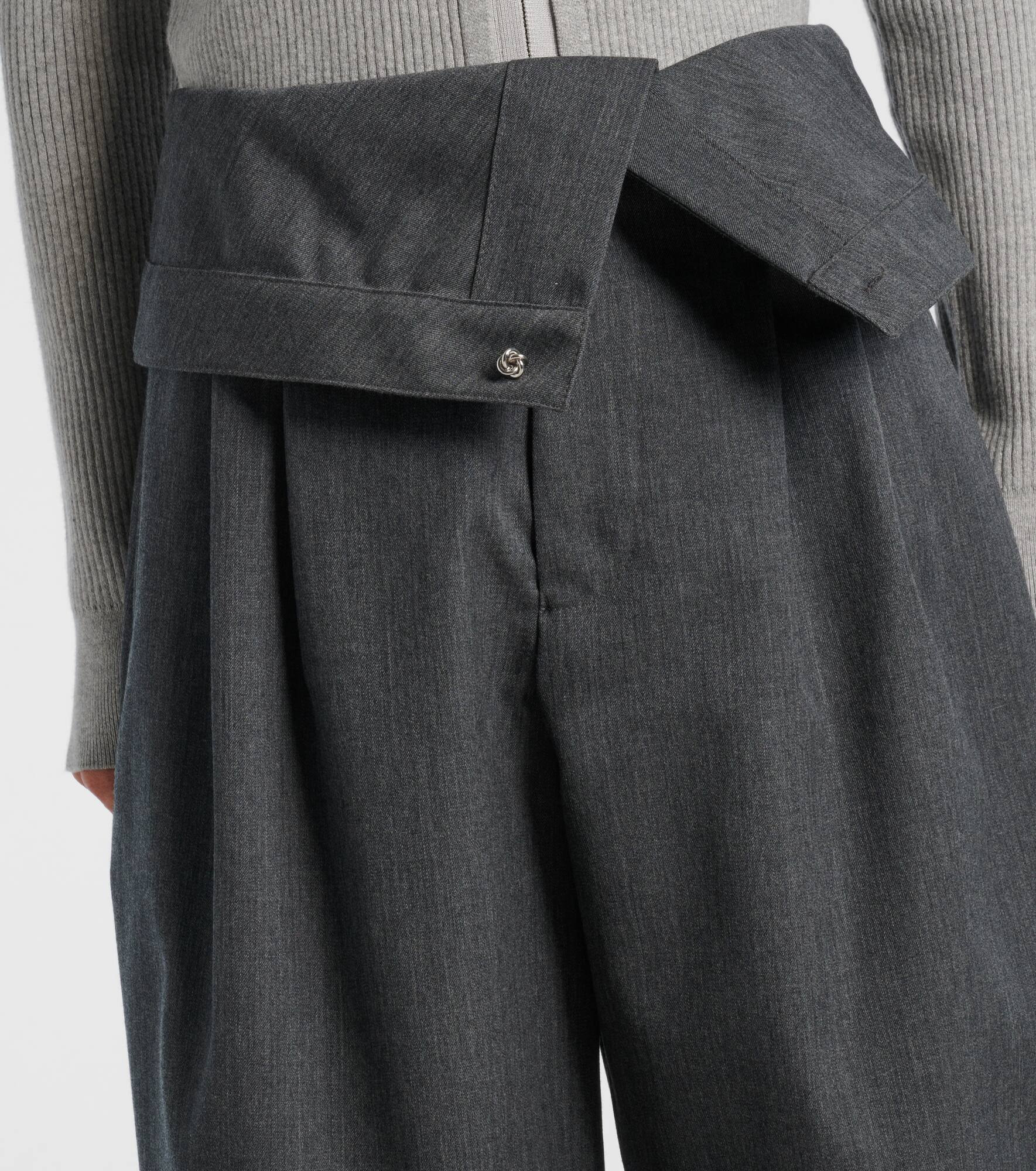 High-rise wool wide-leg pants - 4