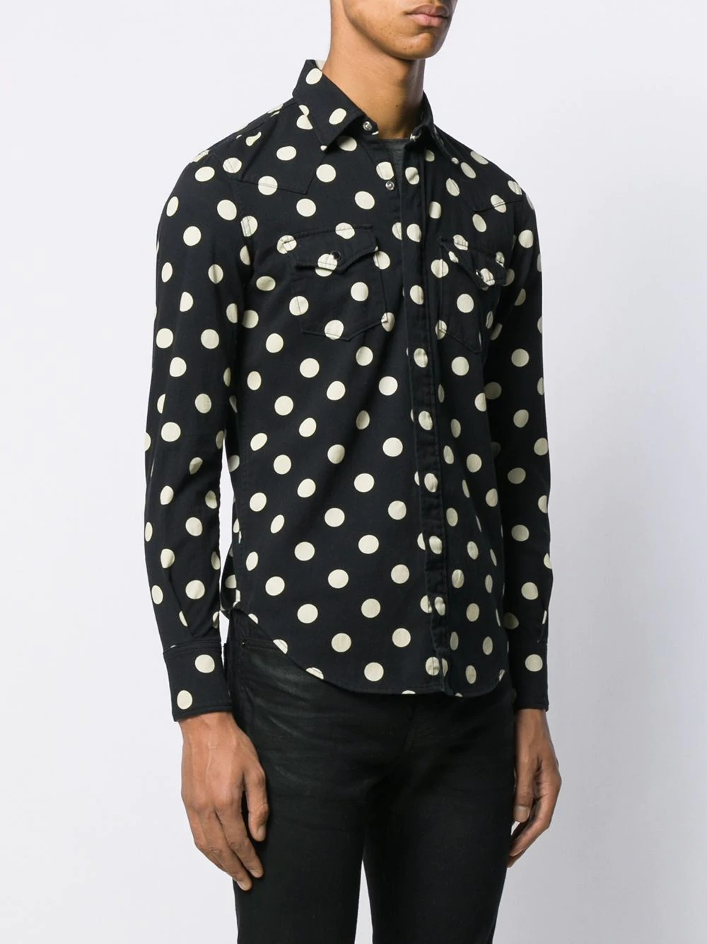 slim western polka dot shirt - 3