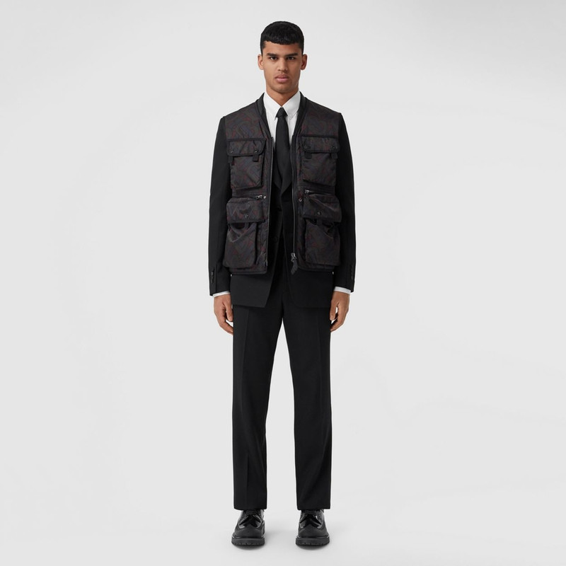 Burberry Grain de Poudre Wool Tuxedo Trousers outlook