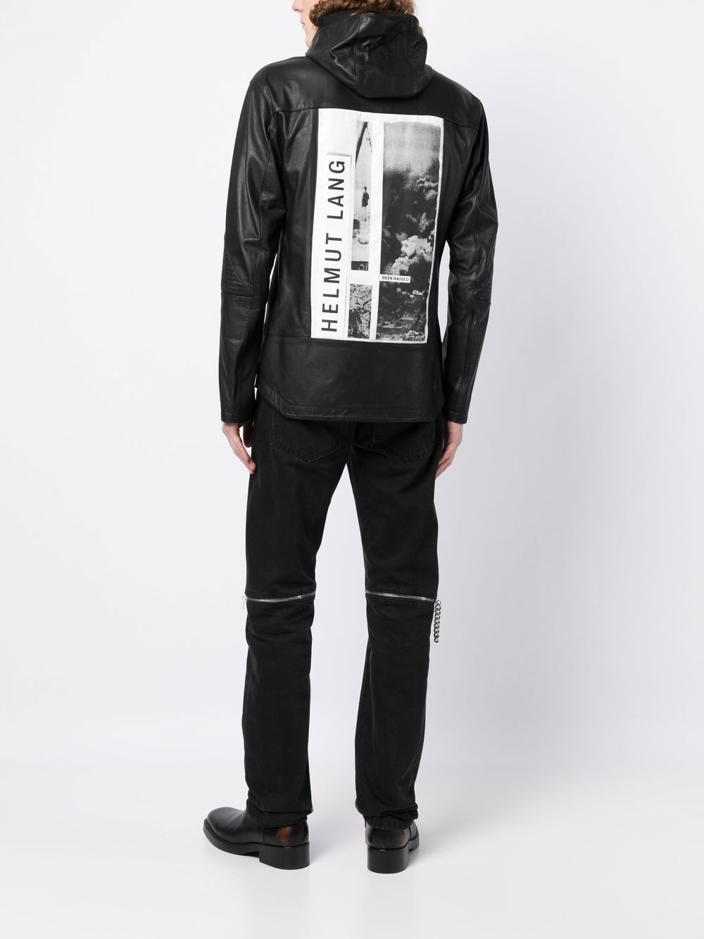 photograph-print leather jacket - 2