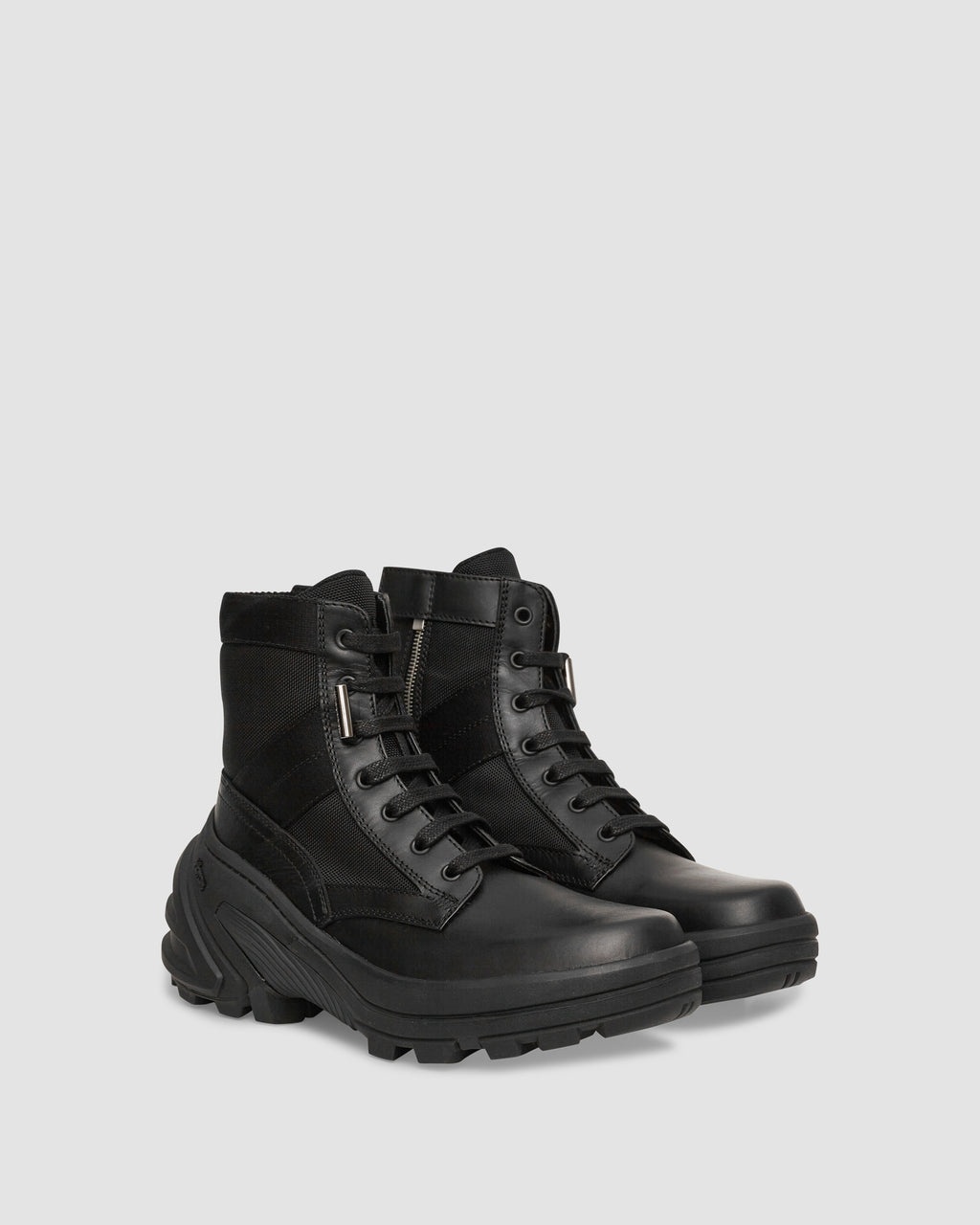 NYLON AND LEATHER LACE UP BOOT WITH VIBRAM SOLE - 2