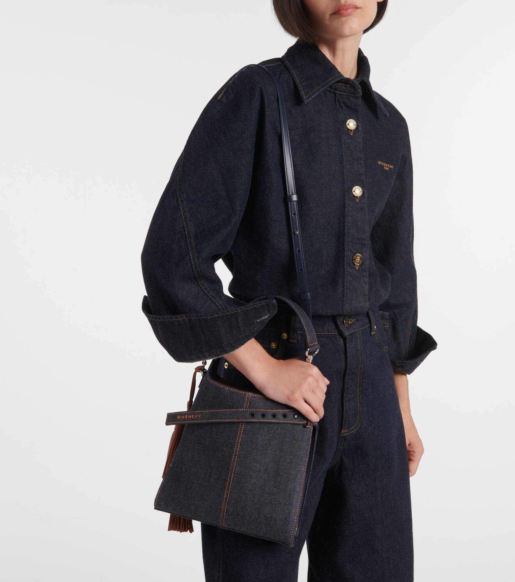 Belted Mini denim hobo bag - 6