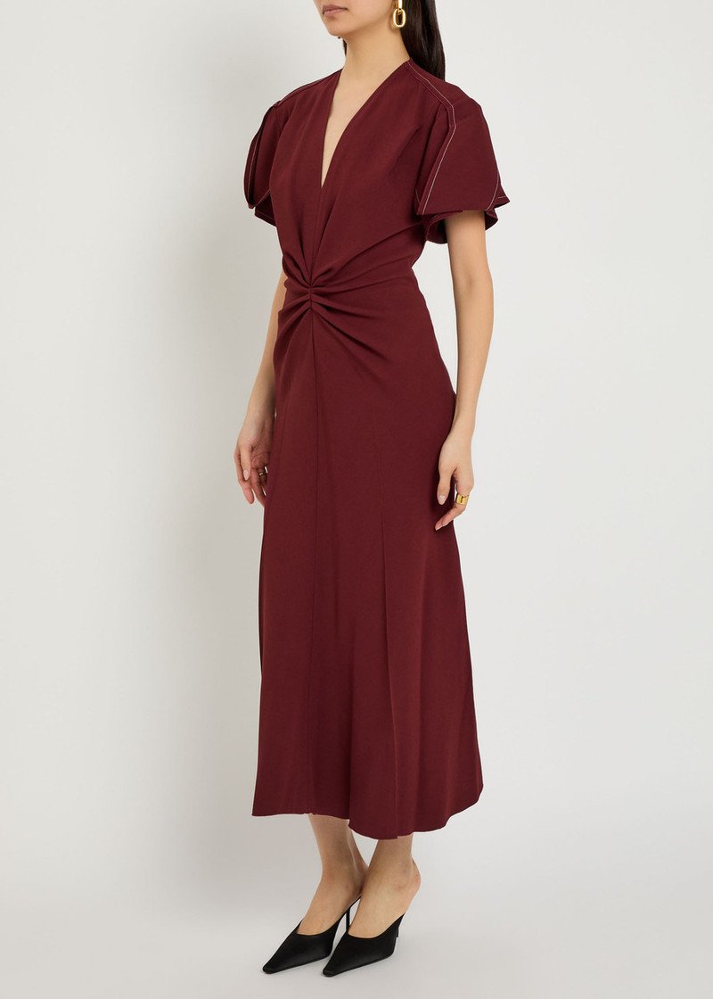 Victoria Beckham Victoria Beckham Eve Gathered Crepe Midi Dress outlook