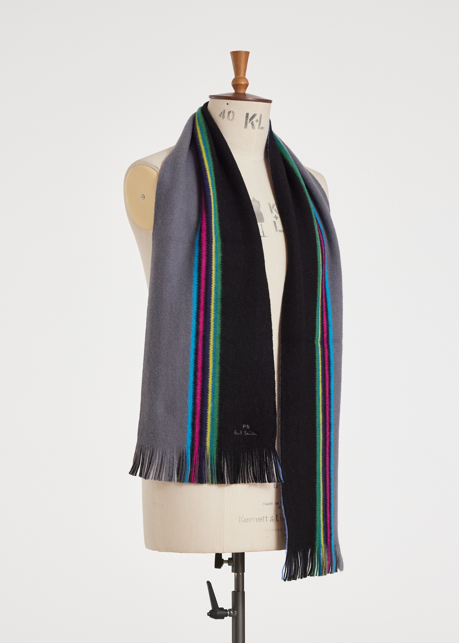 Black Reversible 'Sports Stripe' Scarf - 6