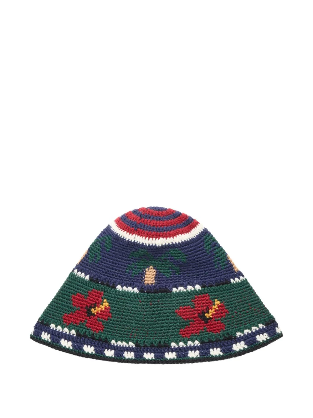 Hibiscus Bloom crochet-knit bucket hat - 1