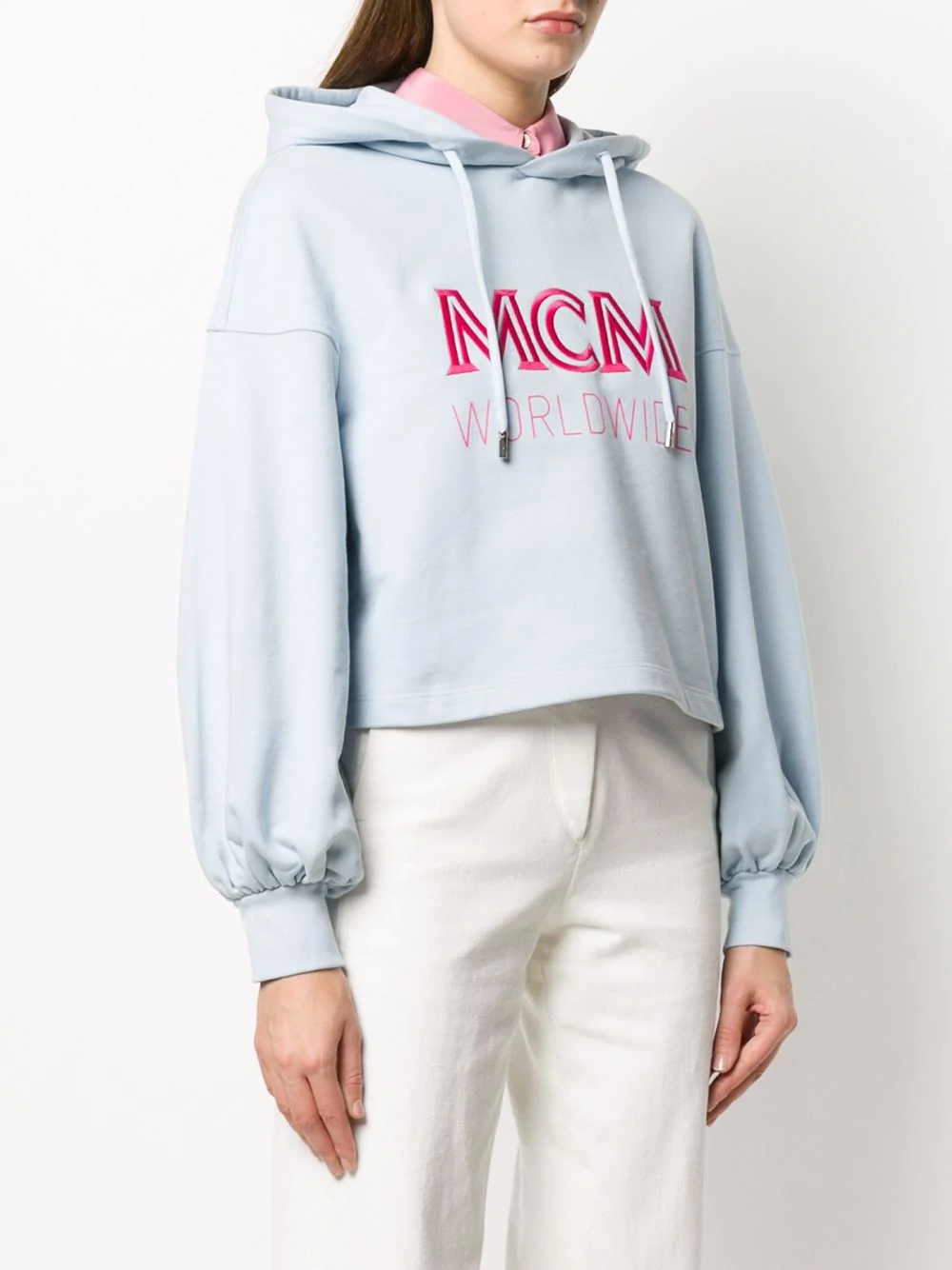 embroidered logo oversized hoodie - 3