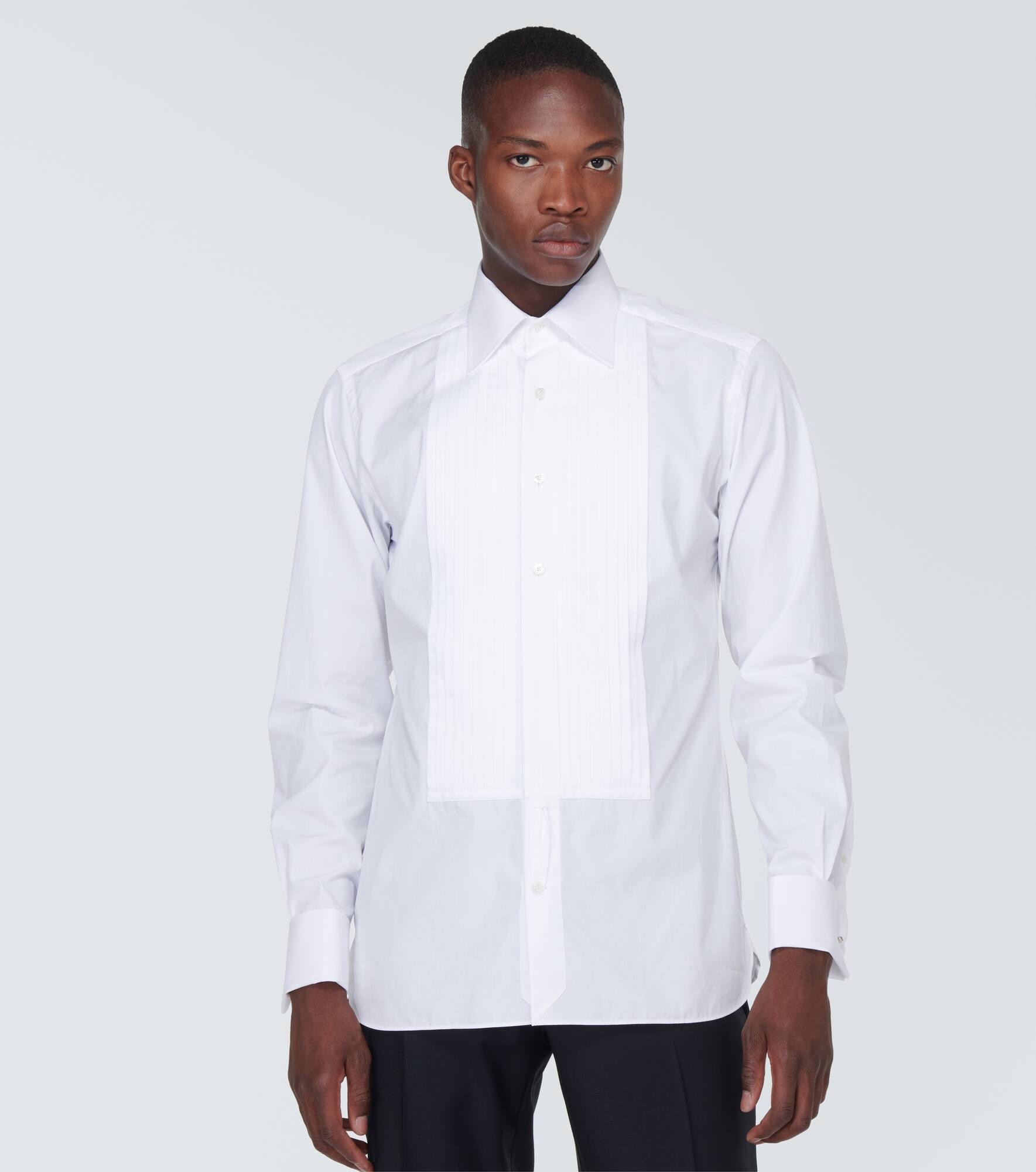 Cotton voile tuxedo shirt - 3
