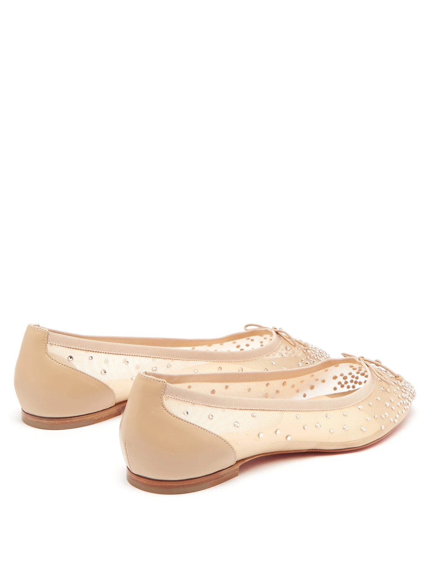 Patio crystal-embellished mesh ballet flats - 4