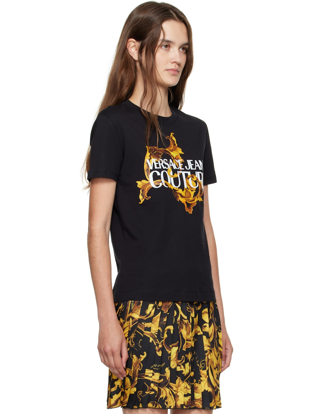 Black Screen-Printed Cotton Jersey T-shirt - 2
