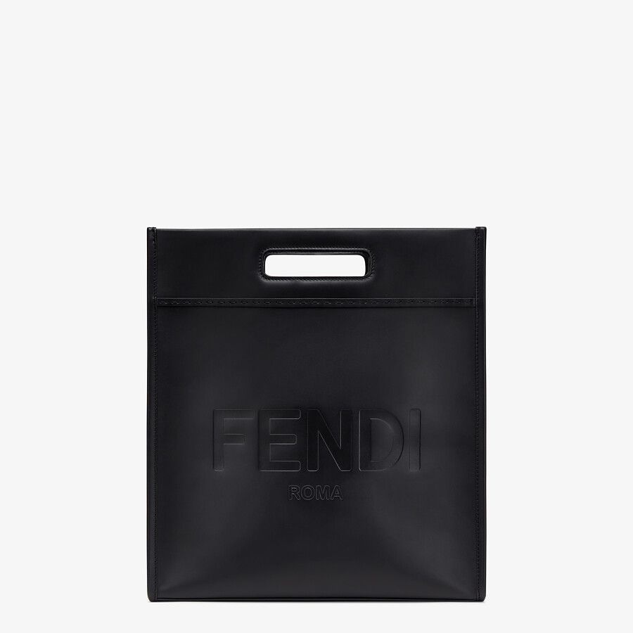 Black leather shopper - 1