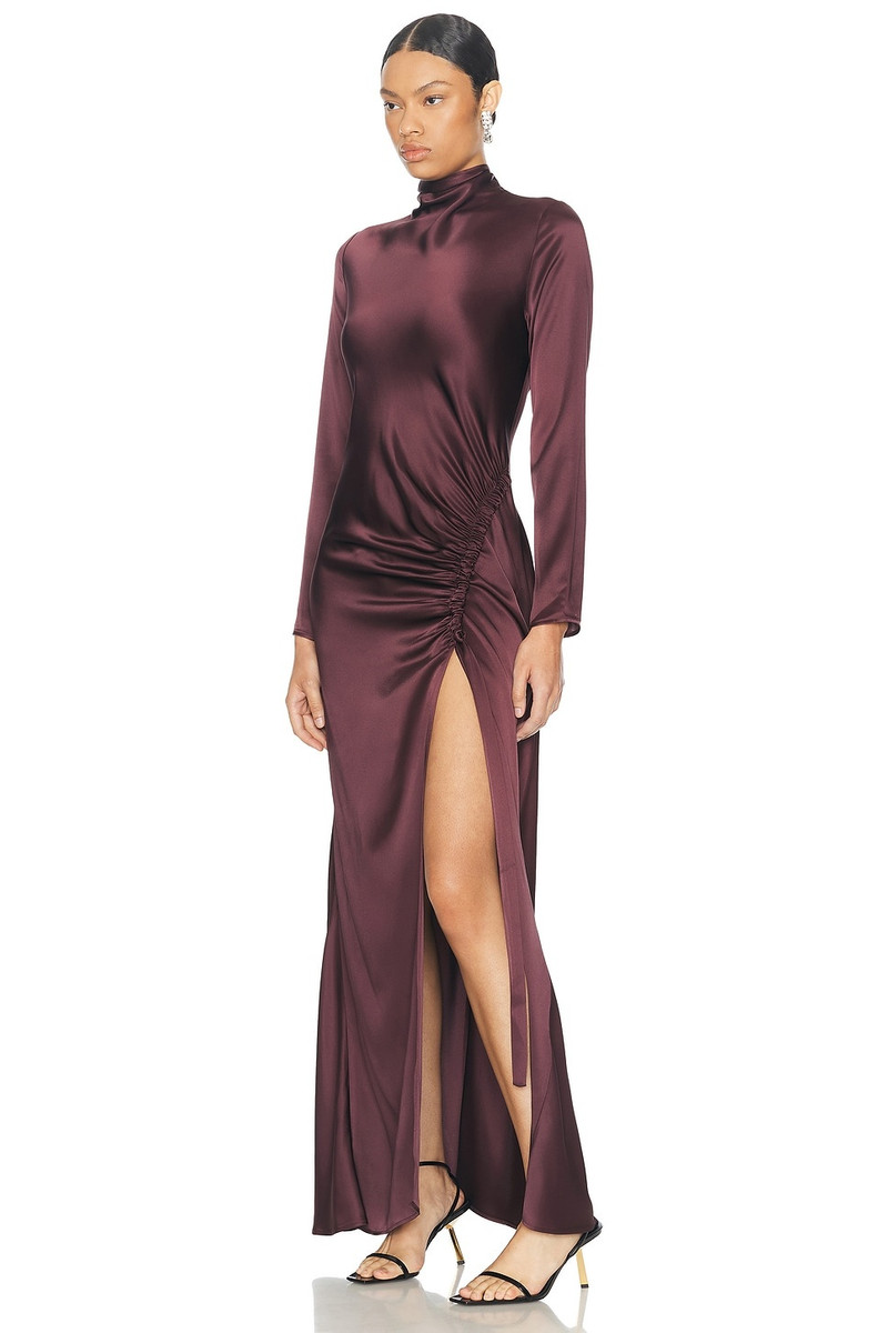 Satin Bias Tab Slit Gown 3
