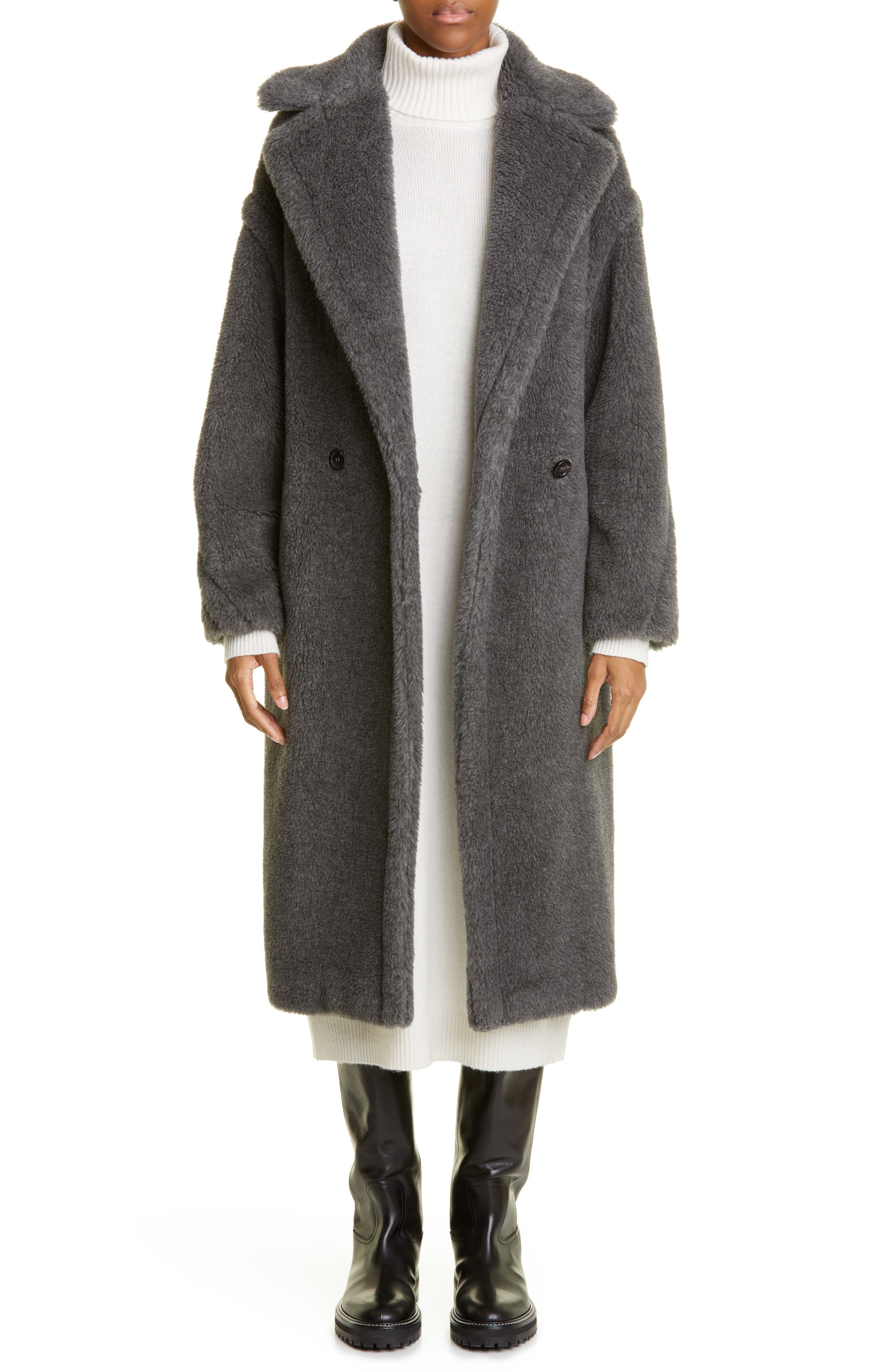 Max Mara Teddy Bear Icon Coat in Medium Grey at Nordstrom - 8