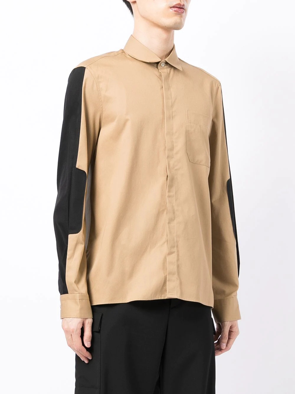 colour-block long-sleeve shirt - 3