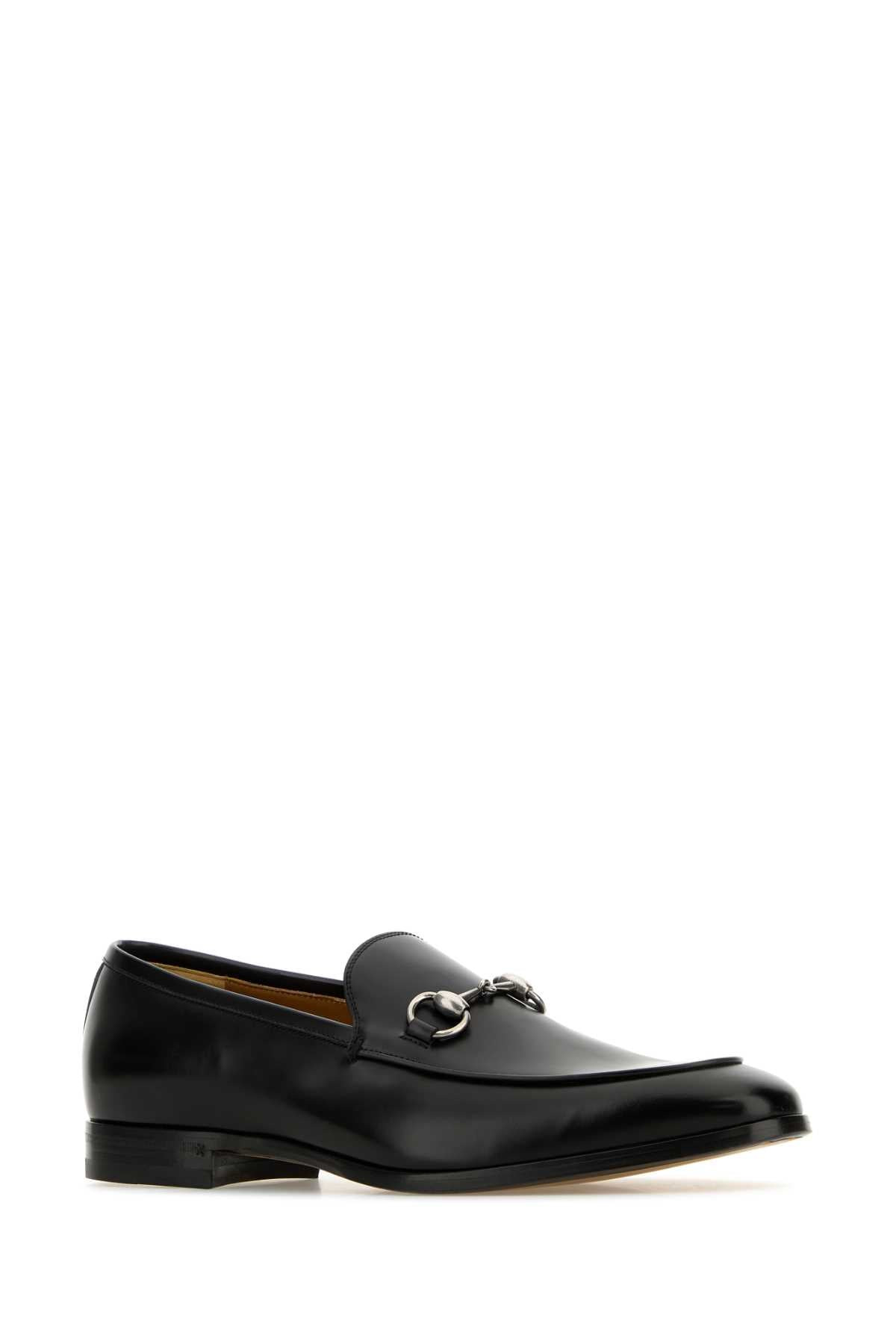 Gucci Men Black Leather Loafers - 2
