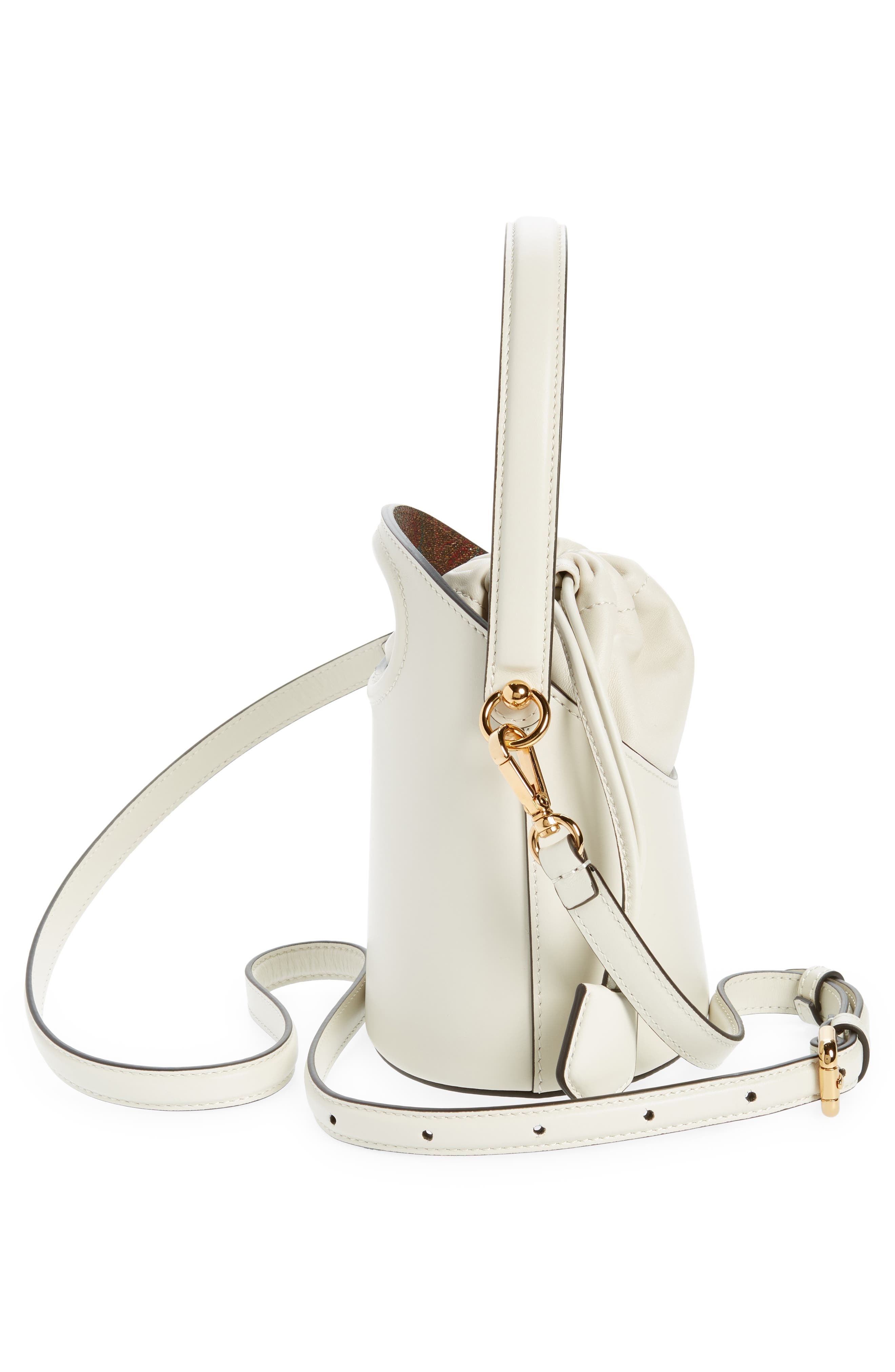 Small Saturno Leather Bucket Bag - 6