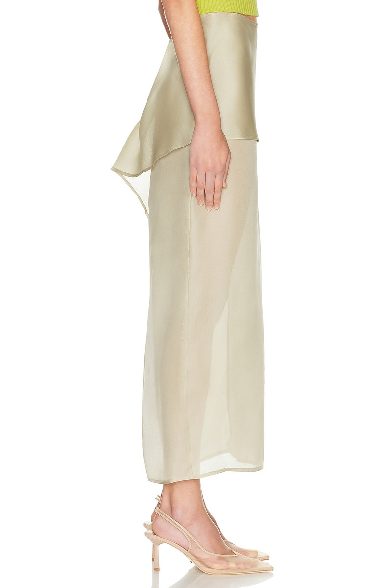 HELSA The Silk Gazar Skirt With Drape outlook